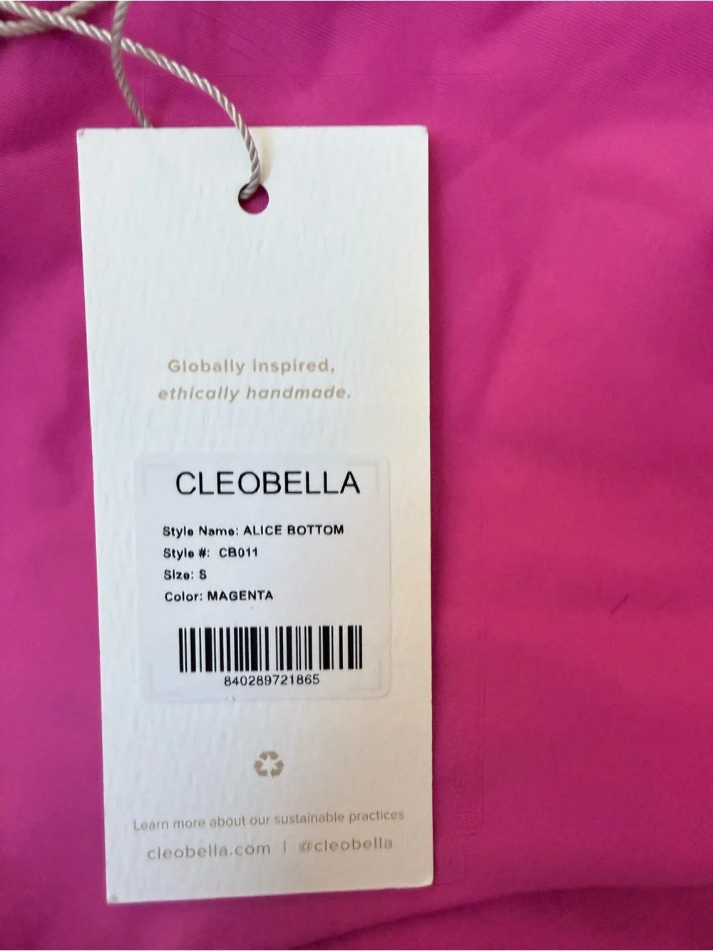 Brand New Cleobella One-Shoulder Bikini Set in Hot Pink - Picture 4 of 4